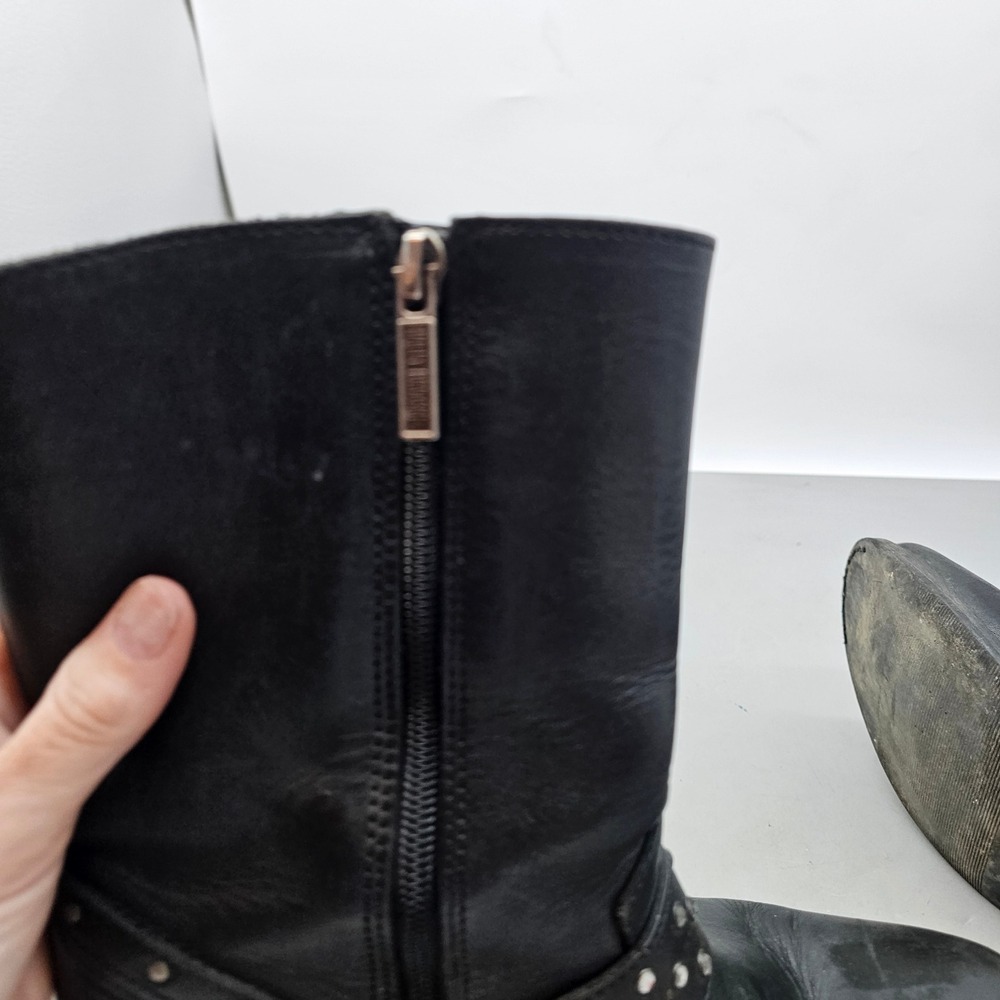 Harley-Davidson Womens Black Leather Studded Harness Biker Boots 84359 Size 9.5 - Picture 6 of 11